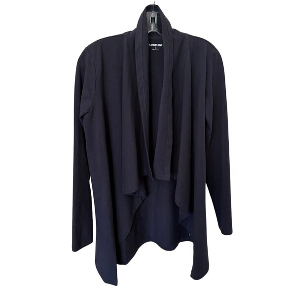 Lands' End Starfish Drape Open Front Cardigan True Navy Small NWOT - Picture 1 of 4